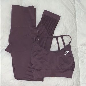 Gymshark Purple Legging + Sport Bra Set